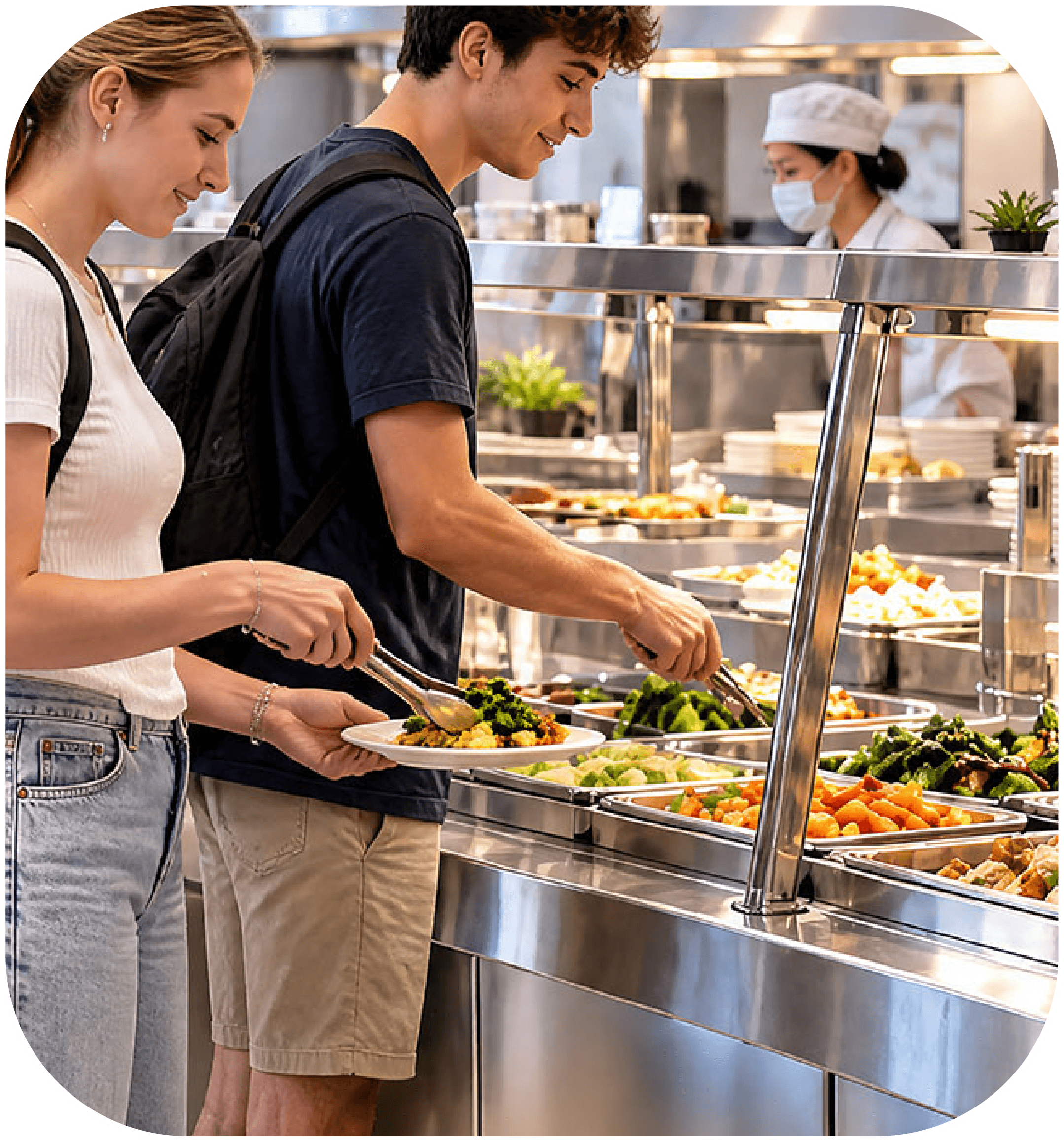 Self-service food counter